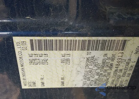 2009 Nissan Altima 2.5 S из США, поврежденный, VIN 1N4AL21E89N484913